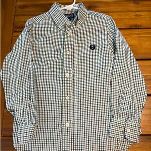 Chaps Green Checkered Kids Shirt size 6! Great for fall!